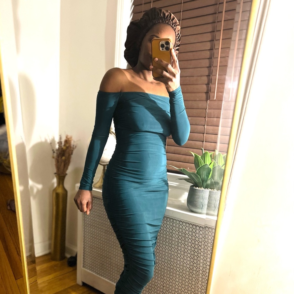 Green Long Fitted Dress